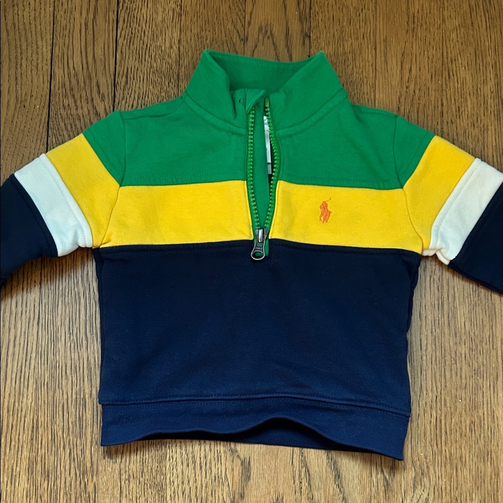 Polo by Ralph Lauren Kids' Green, Yellow, and Navy Sweatshirt